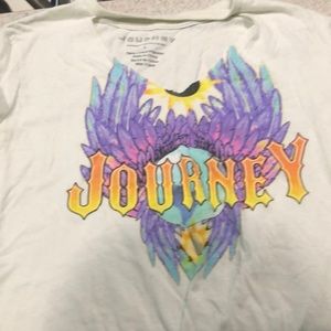 Vneck cut journey white tee
